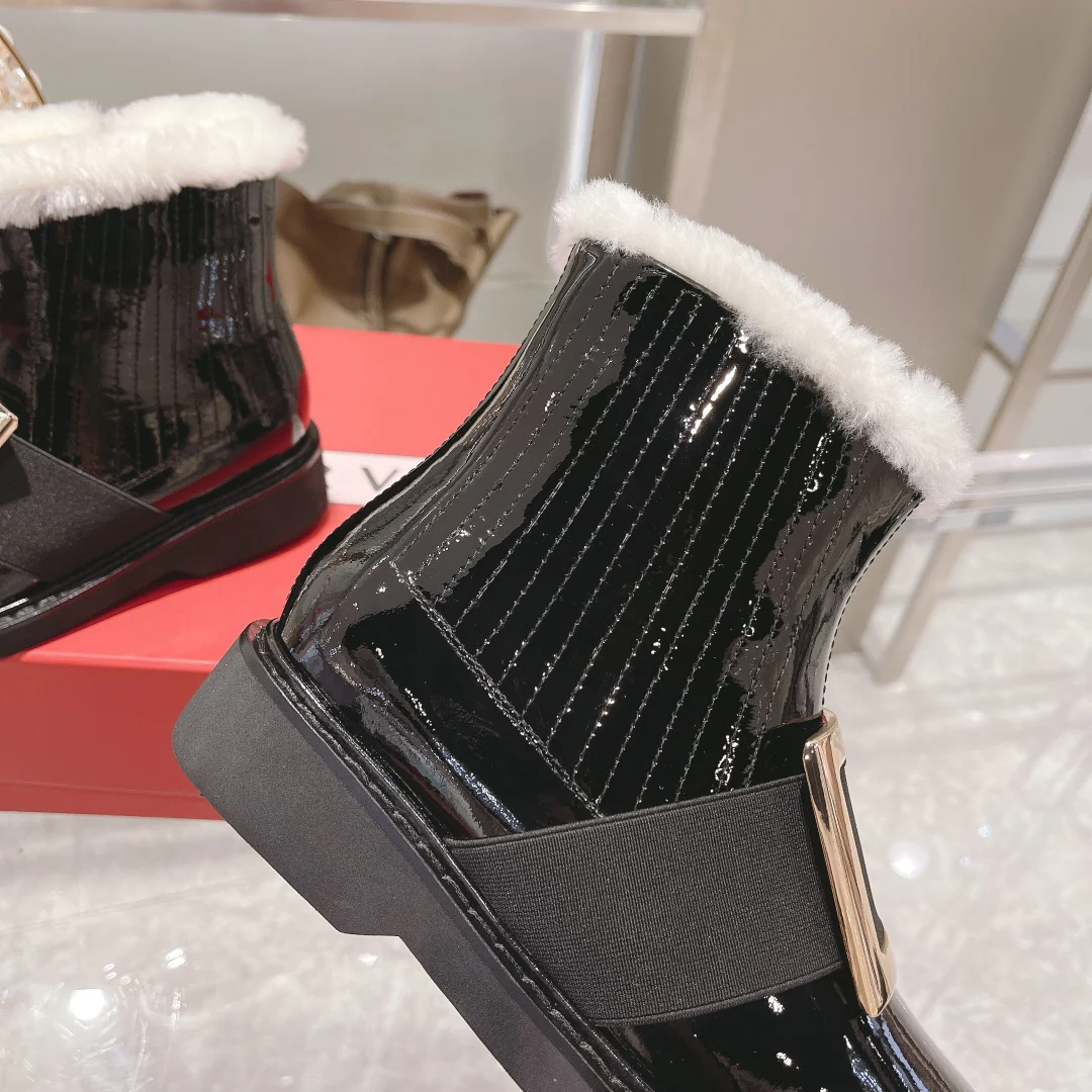 Новые уникальные ботильоны на каблуке RV, улучшенная версия, шерстяные ботинки - 1