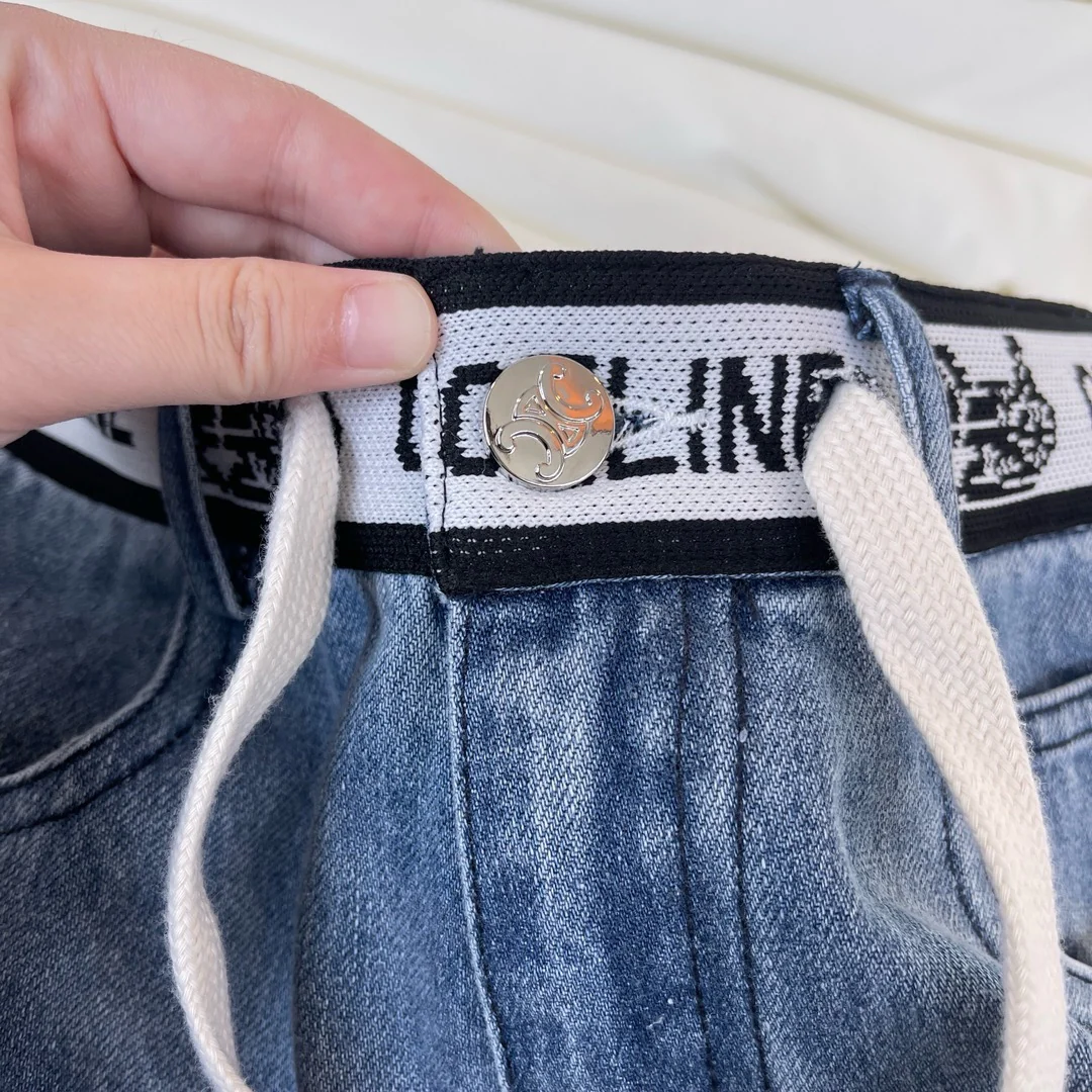 Джинсы Celine-2404 из тенселя с завязками