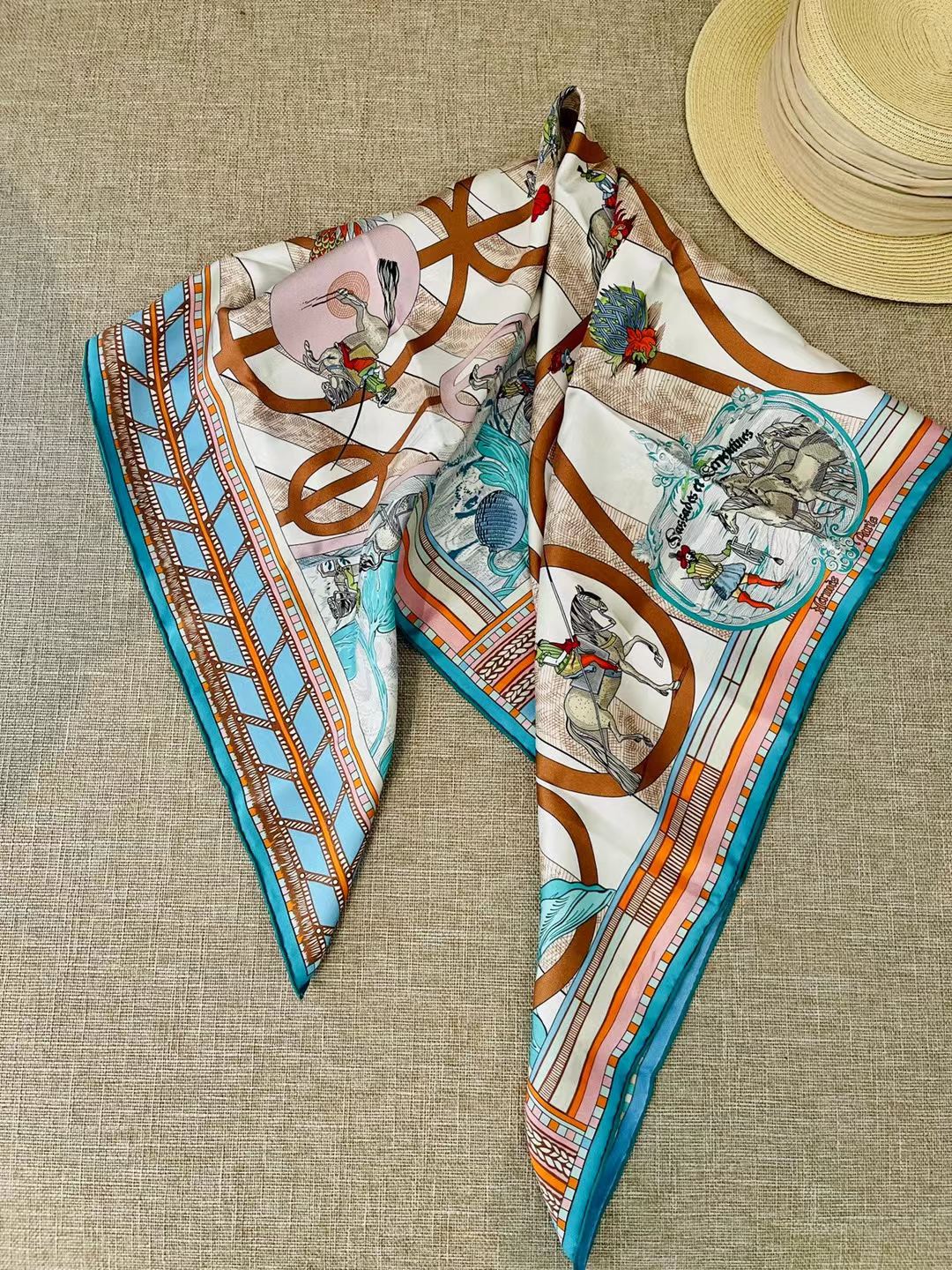 Шелковый шарф Hermes 90 - 19 момм