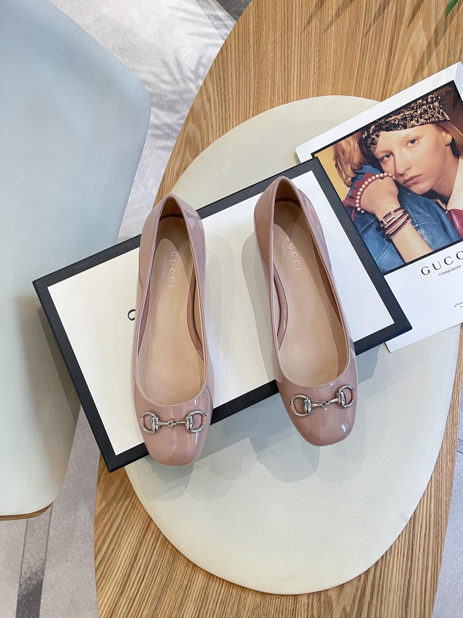 Gucci - Неподвластная времени классика - Балетки Horsebit Fashion Flats - Телесный цвет