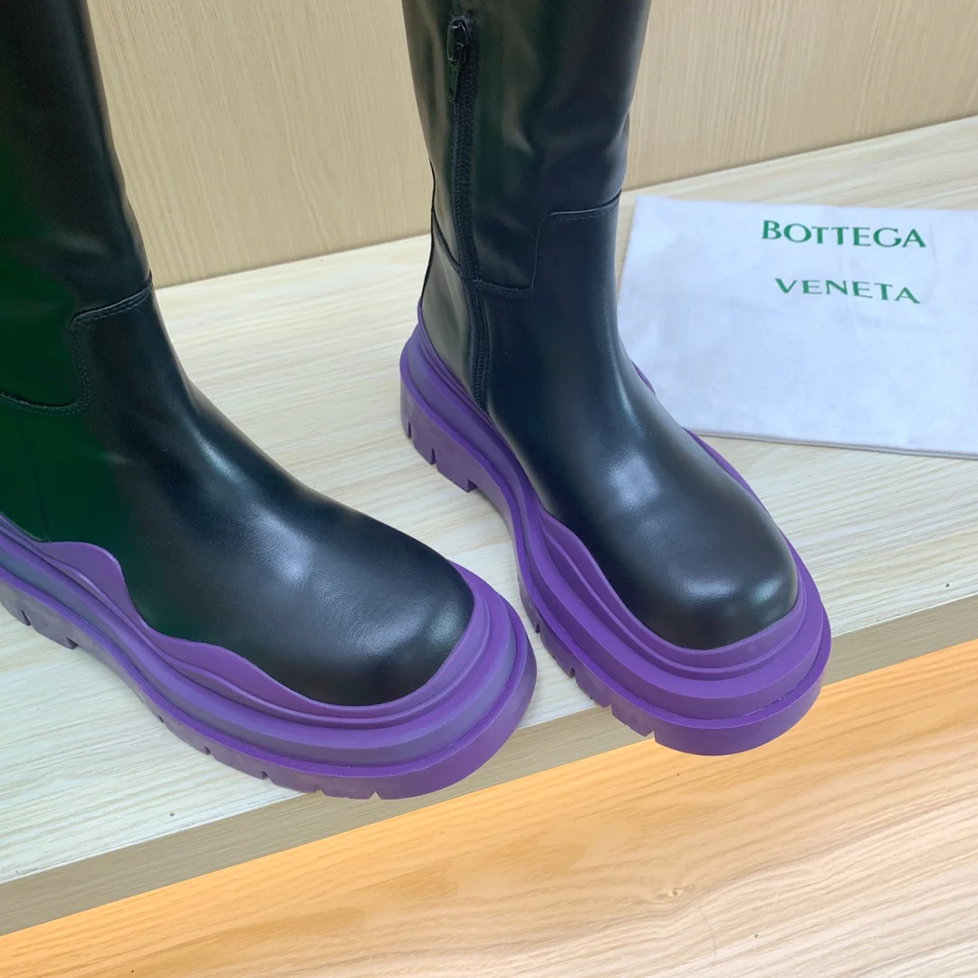 Новые высокие сапоги BV-22 осенне-зимняя коллекция - фиолетовая подошва