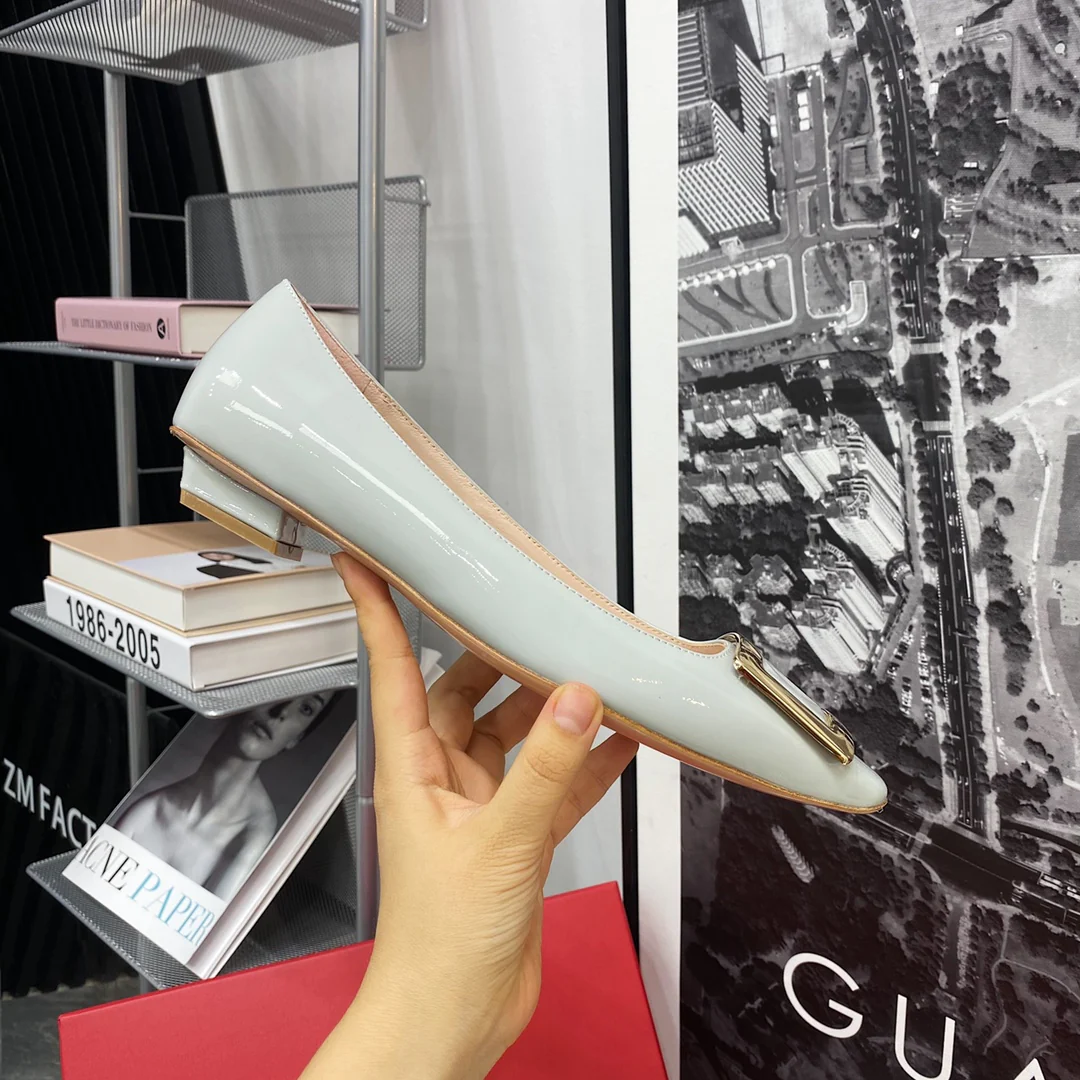 Туфли на каблуке RV-2-5 см - светло-голубые