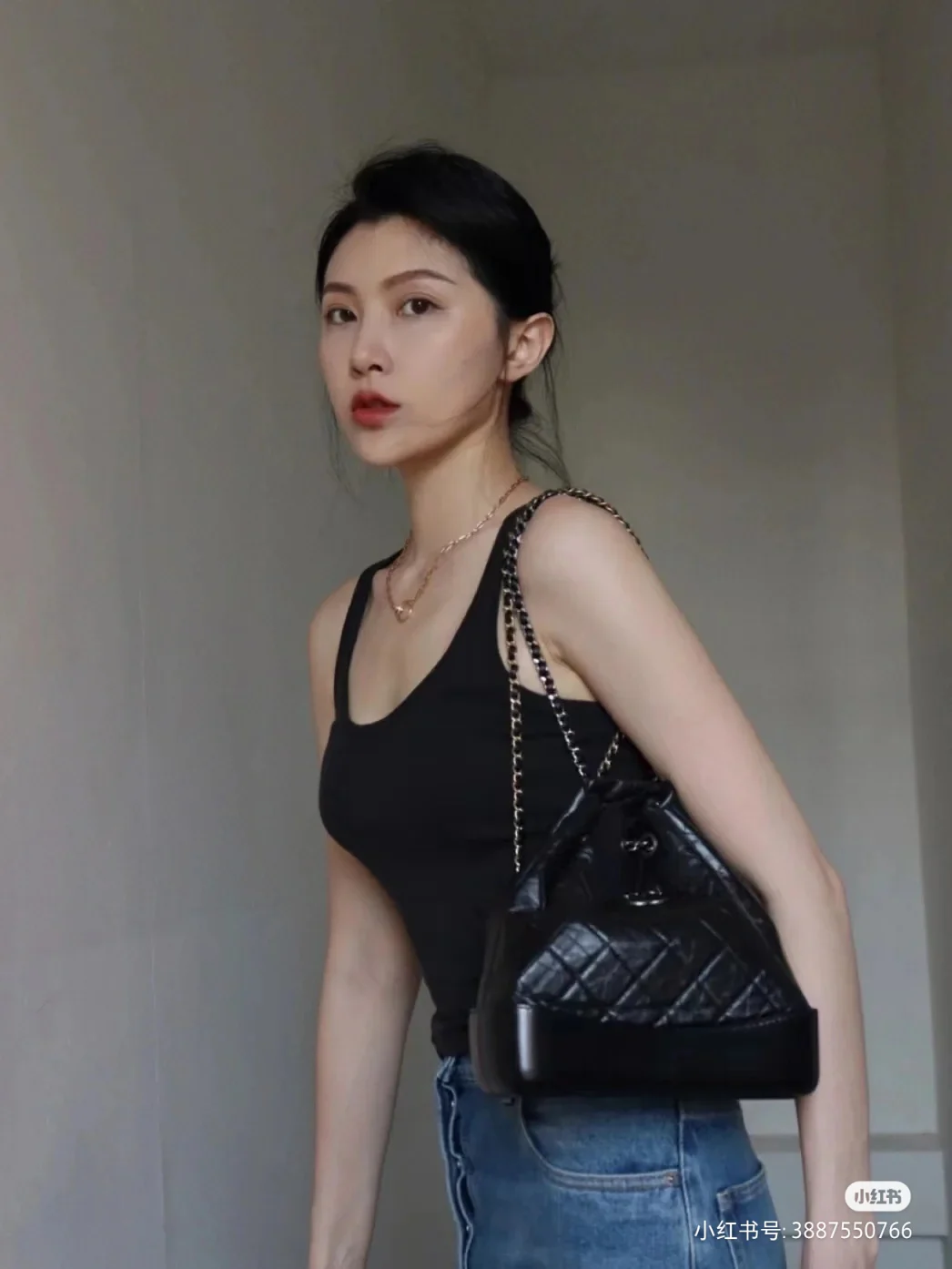 Рюкзак-хобо Chanel Gabrielle с цепочкой Twinkle Chain - черный