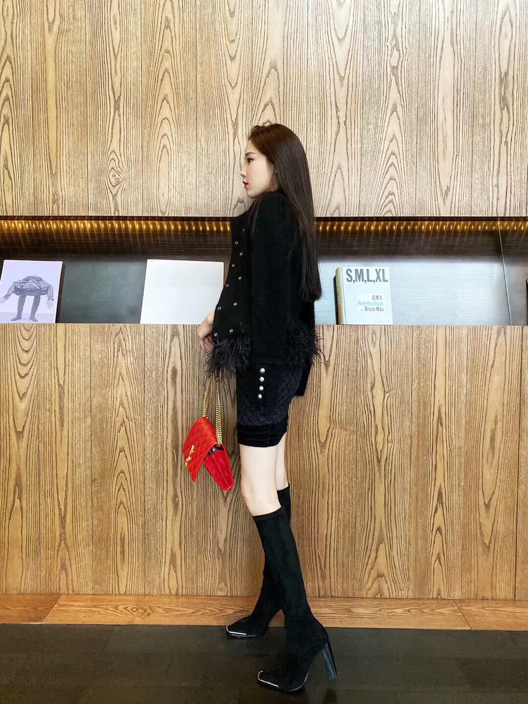 Сумка YSL-Becky из овечьей кожи с ромбовидной стёжкой и цепочкой - 2 шт.