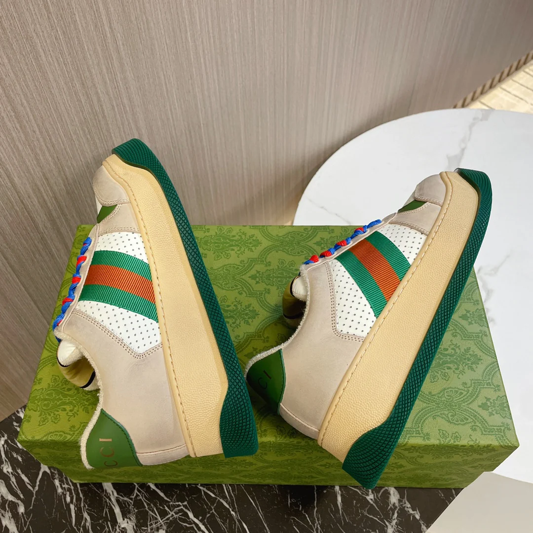 Новинка Gucci 2023 года - Туфли на платформе Dirty Shoes - Зеленые