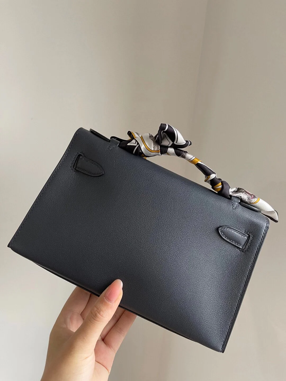 Hermes Mini Kelly 1st Generation Swift Midnight Blue with Gold Buckle