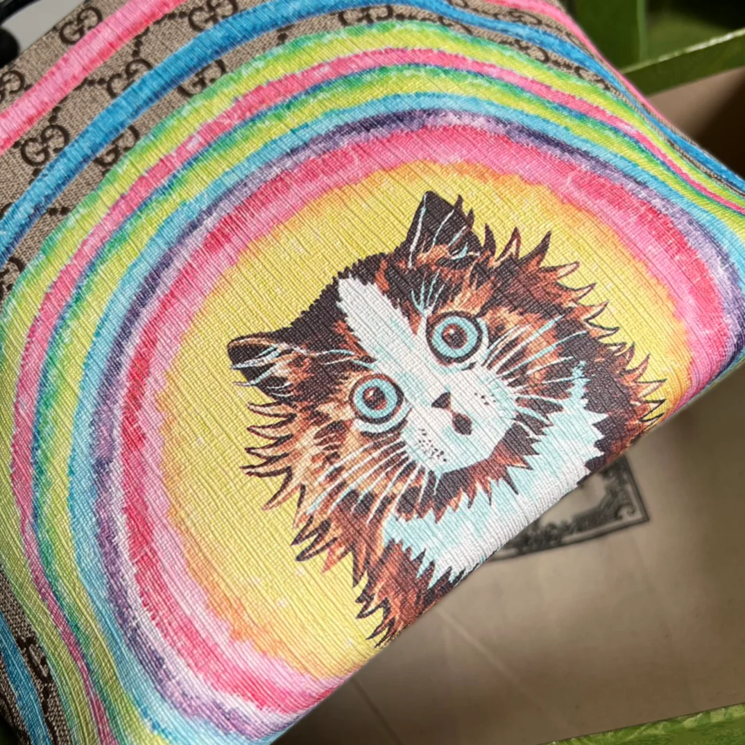 Сумка-тоут Gucci с радужным котом