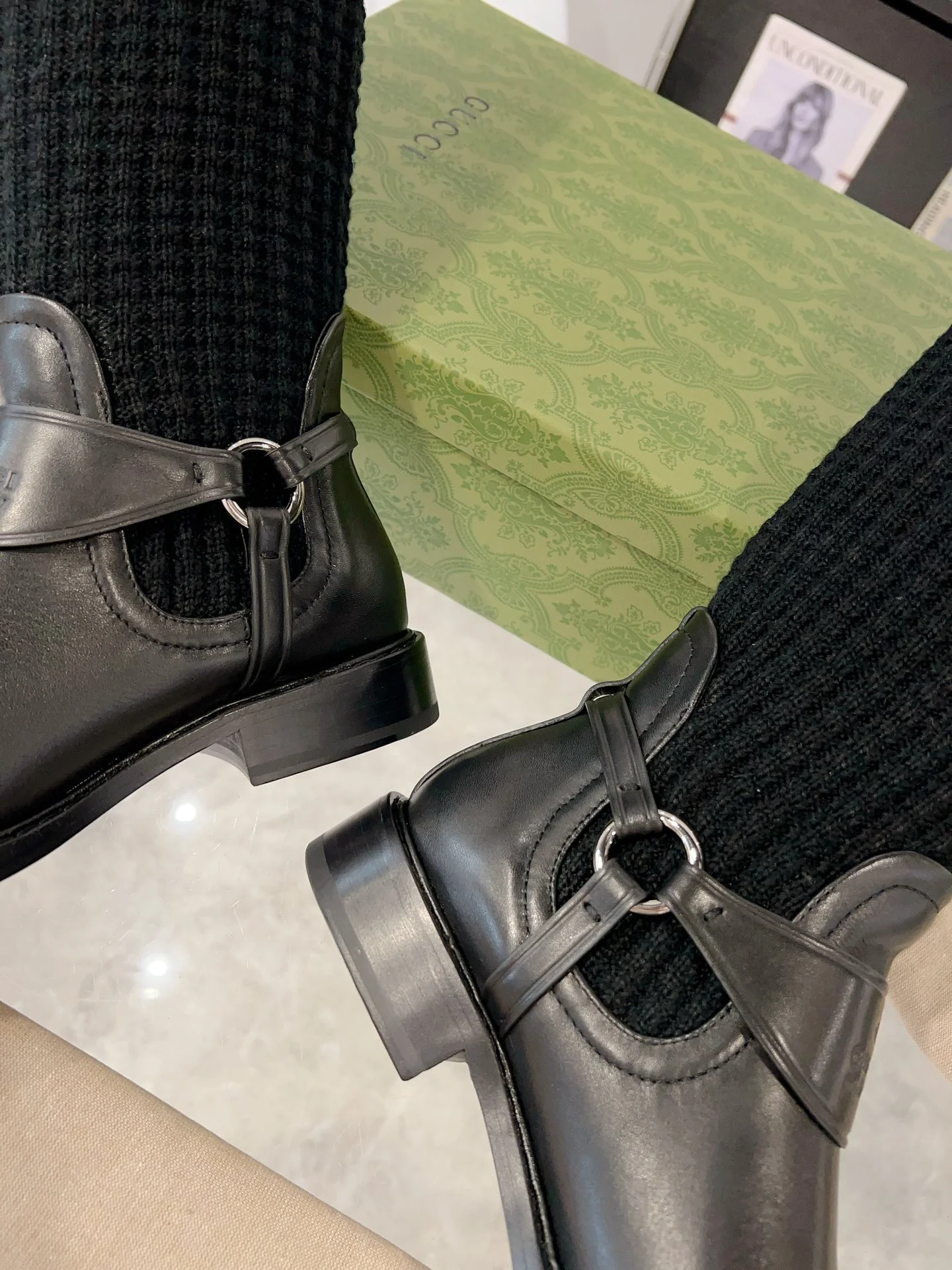 Gucci - Новинка сезона осень/зима 2023 - Шерстяные сапоги до колена