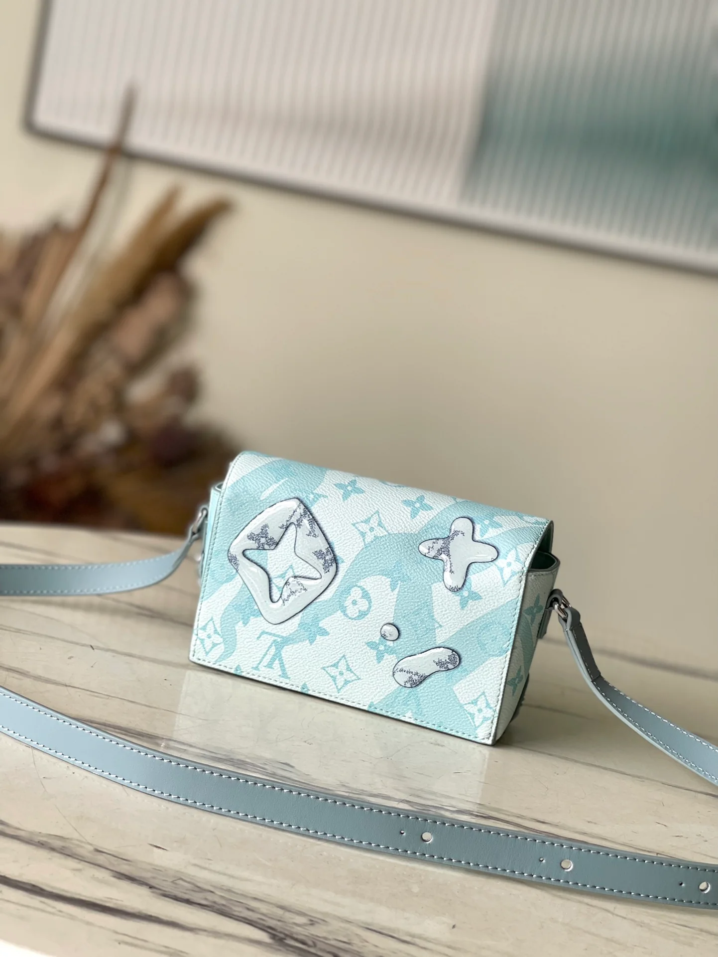 m22637-LV-steamer-mini handbag-crystal blue