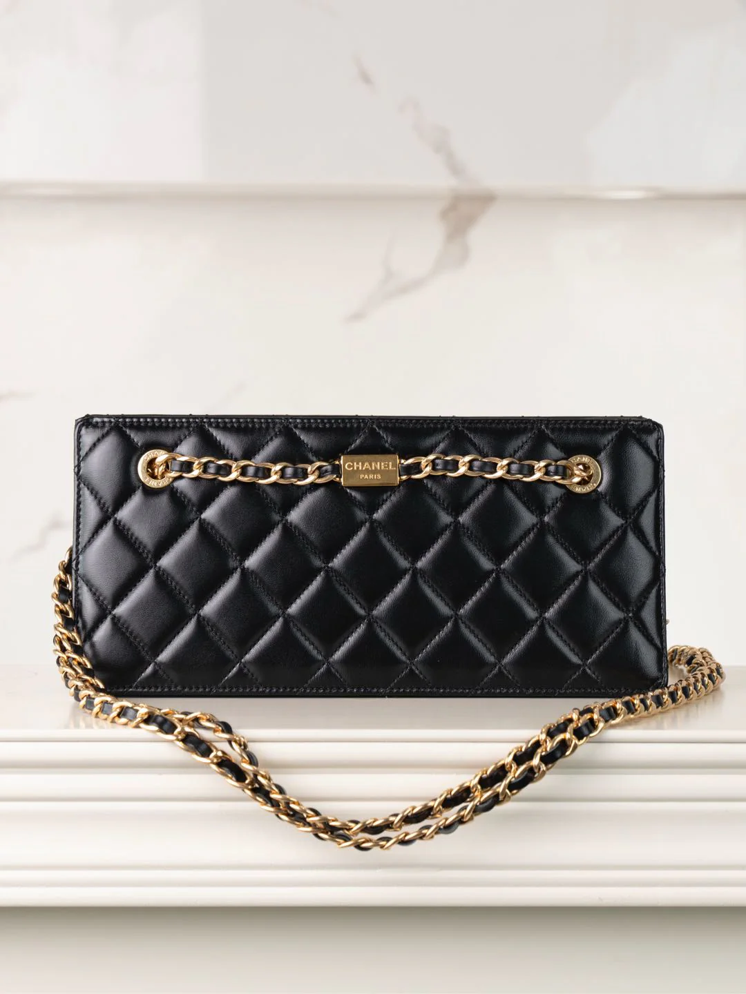 Сумка для ужина в стиле ретро с подиумом, 24 карата - черная.