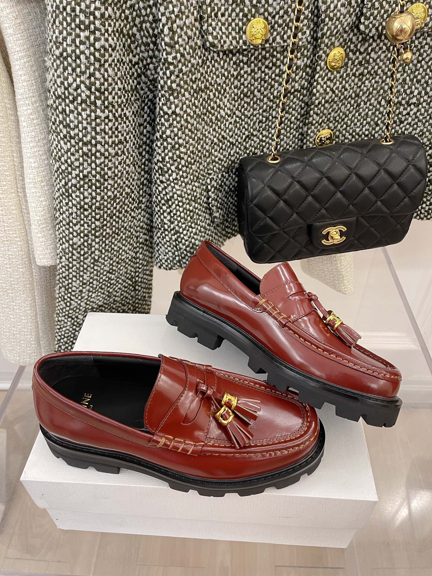 Обувь Celine - Celine - Лоферы с кисточками - Бордовые