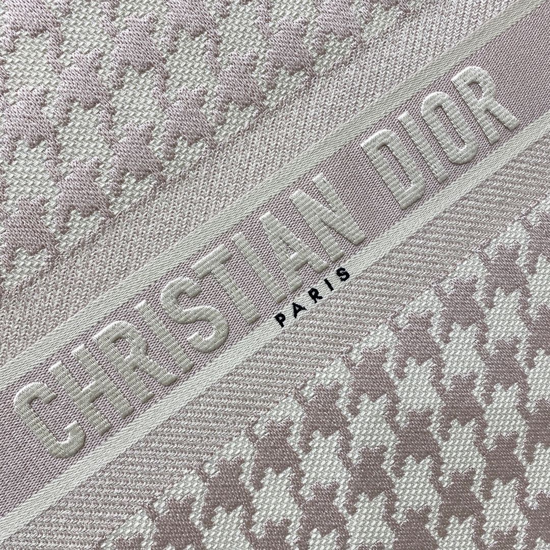 Сумка Dior Book Tote, большой размер 41-5 см, розовая в клетку ?гусиная лапка?.