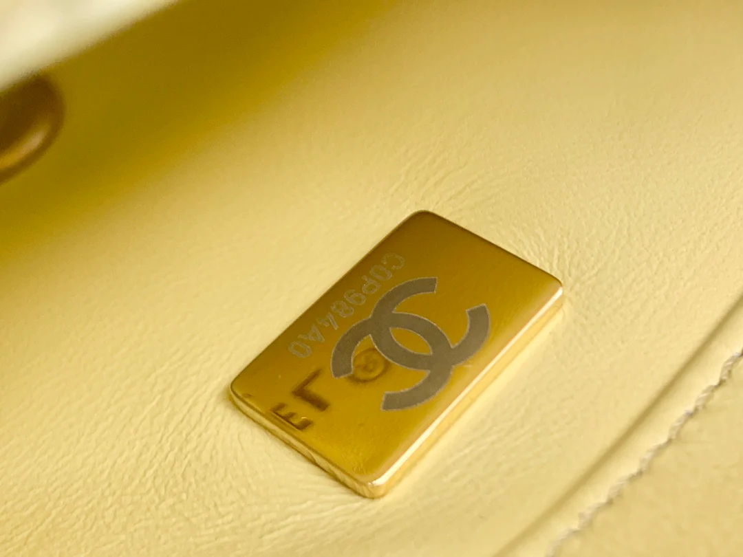 Новинка 2022 года от Chanel - квадратная сумка-мешок с эмалированной пуговицей, 21 см.