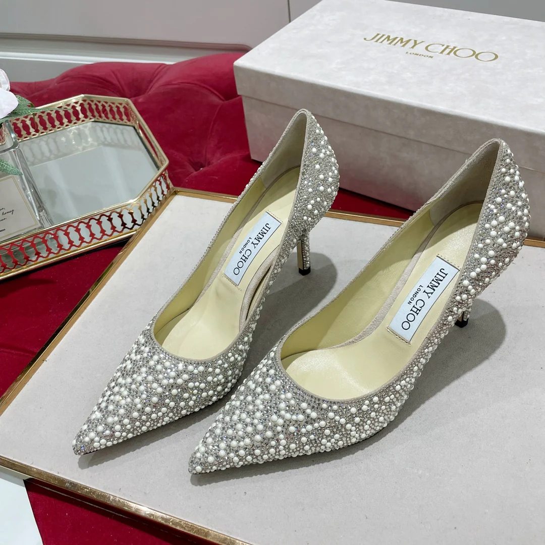 Джимми - Перламутровое лицо - Туфли на высоком каблуке с острым носком