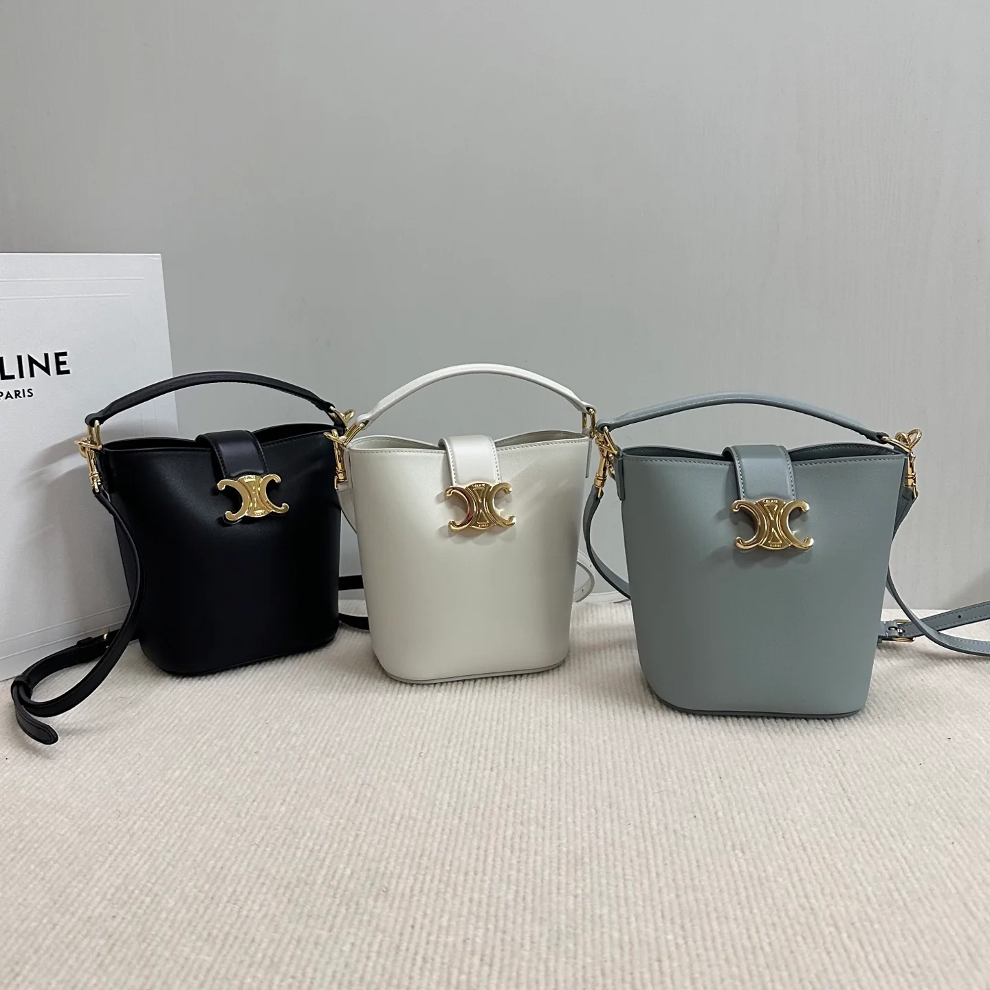 Сумка-ведро Celine Triomphe - Мини - Черная