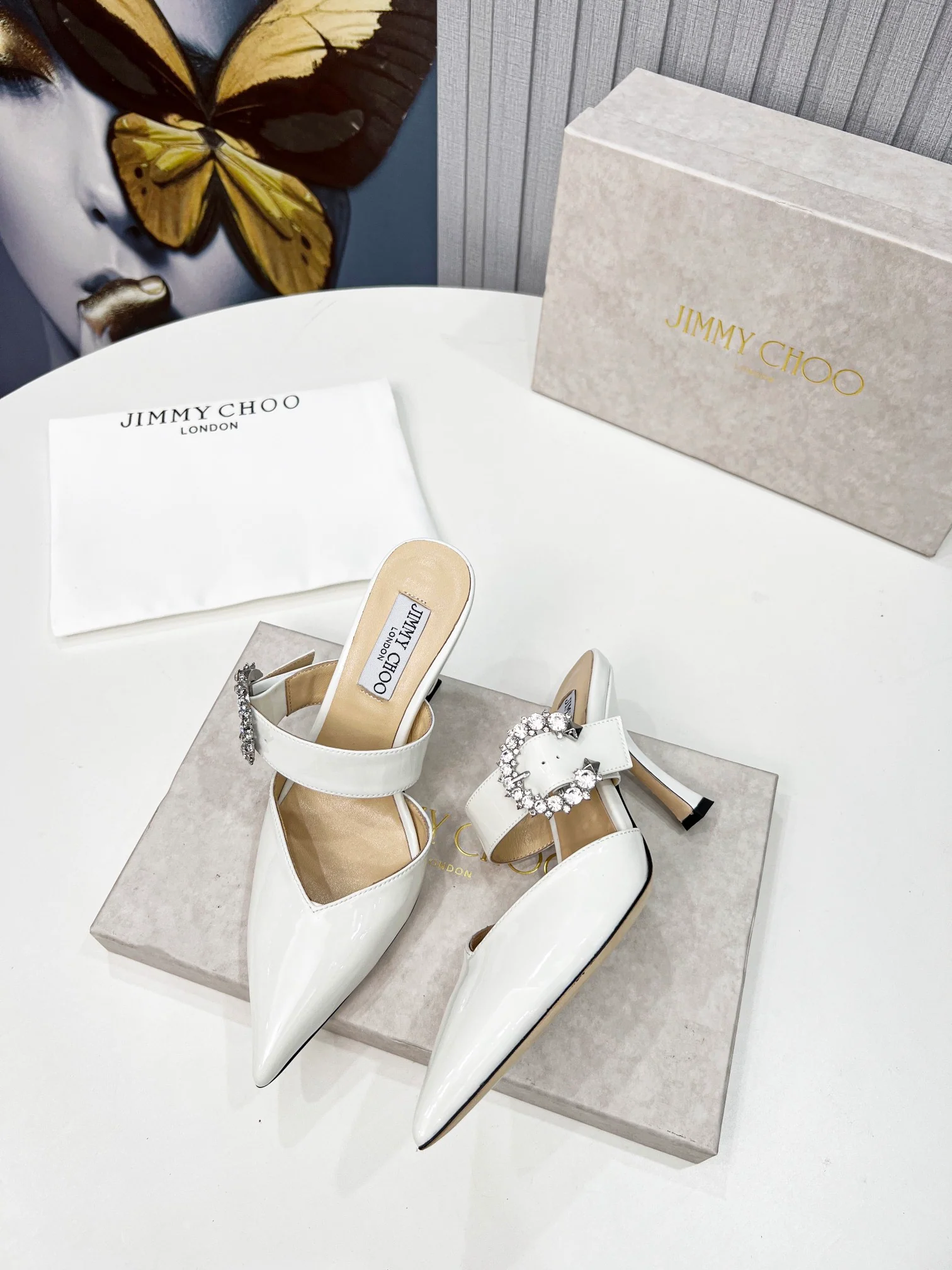 Туфли-шпильки Jimmy с острым носком - белые