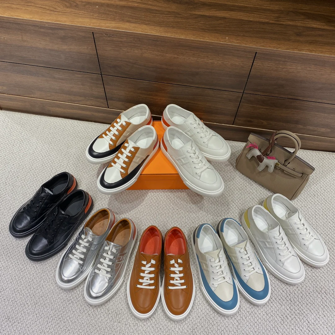 Весенняя коллекция Hermes 2022 — Белые повседневные кроссовки — Унисекс — Изображение коллекции