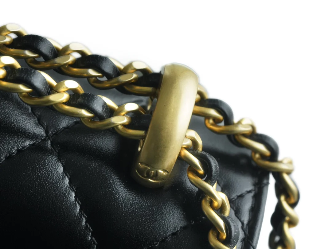 Chanel 24c Double Gold Ball CF Black