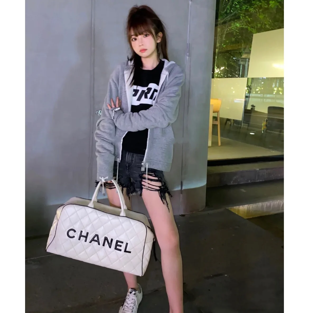 Сумка для переноски шаров для боулинга 25 пенсов - белая.