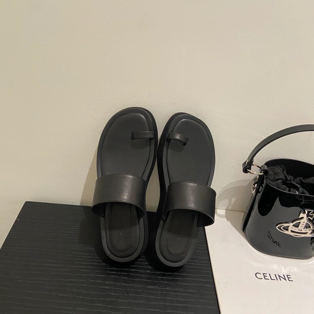 Celine - Тапочки на платформе из овечьей кожи