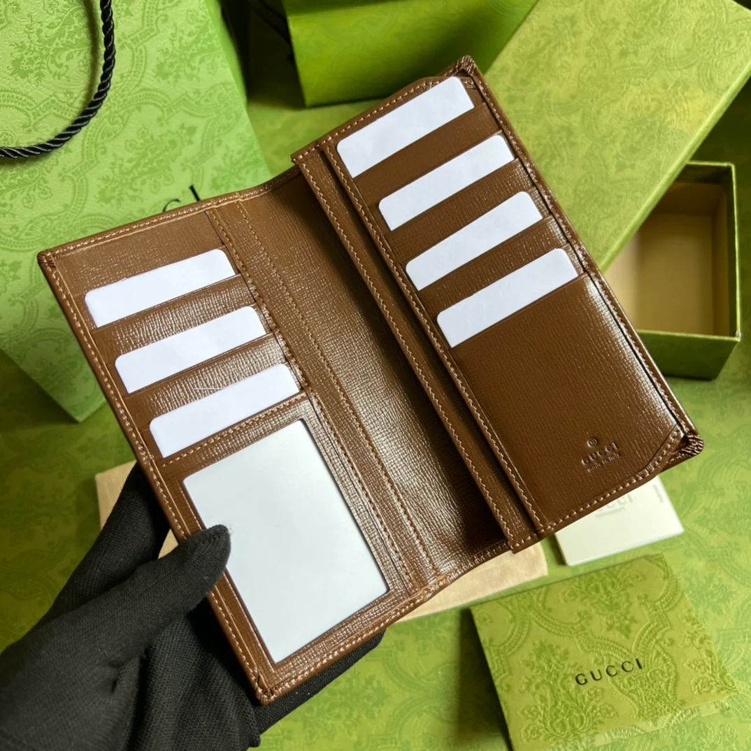 Gucci 经典老花长夹 男女同款