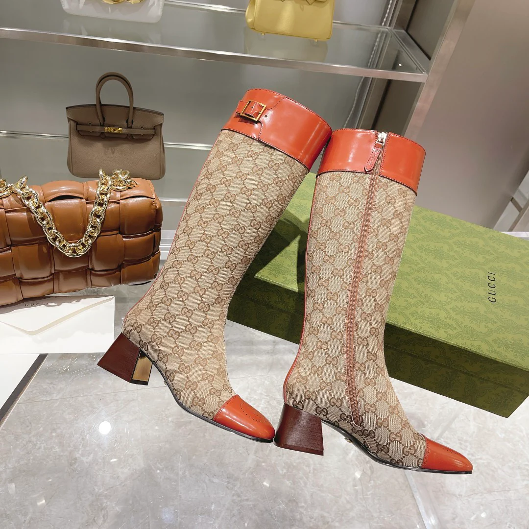 Gucci - 2022 - Уличная пряжка - Винтажные высокие сапоги - Сапоги для верховой езды - 4