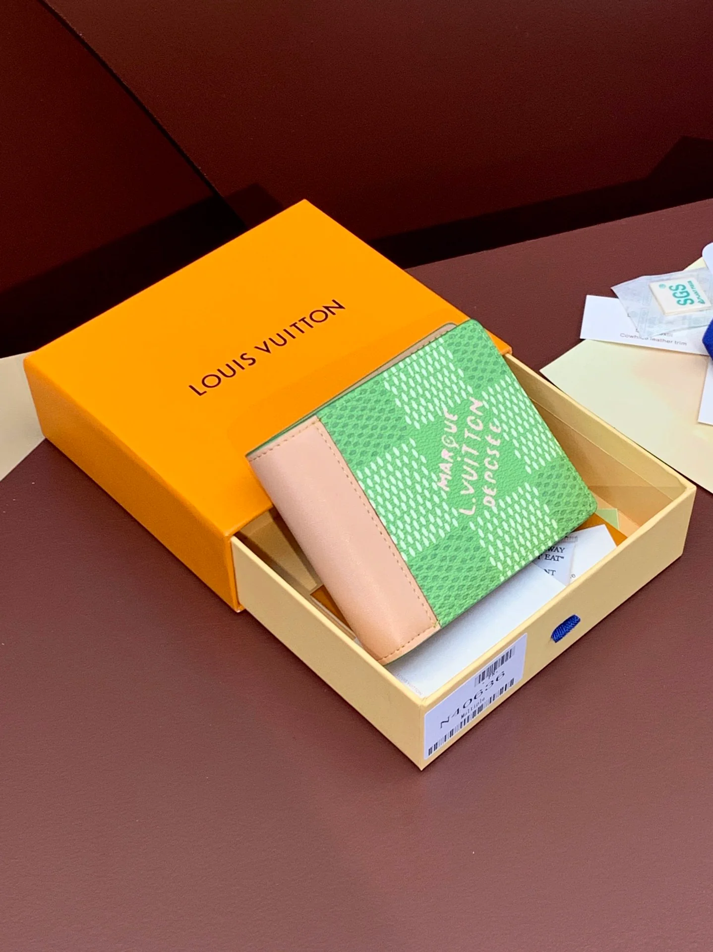 LV-n40636-тонкий кошелек с шахматным узором