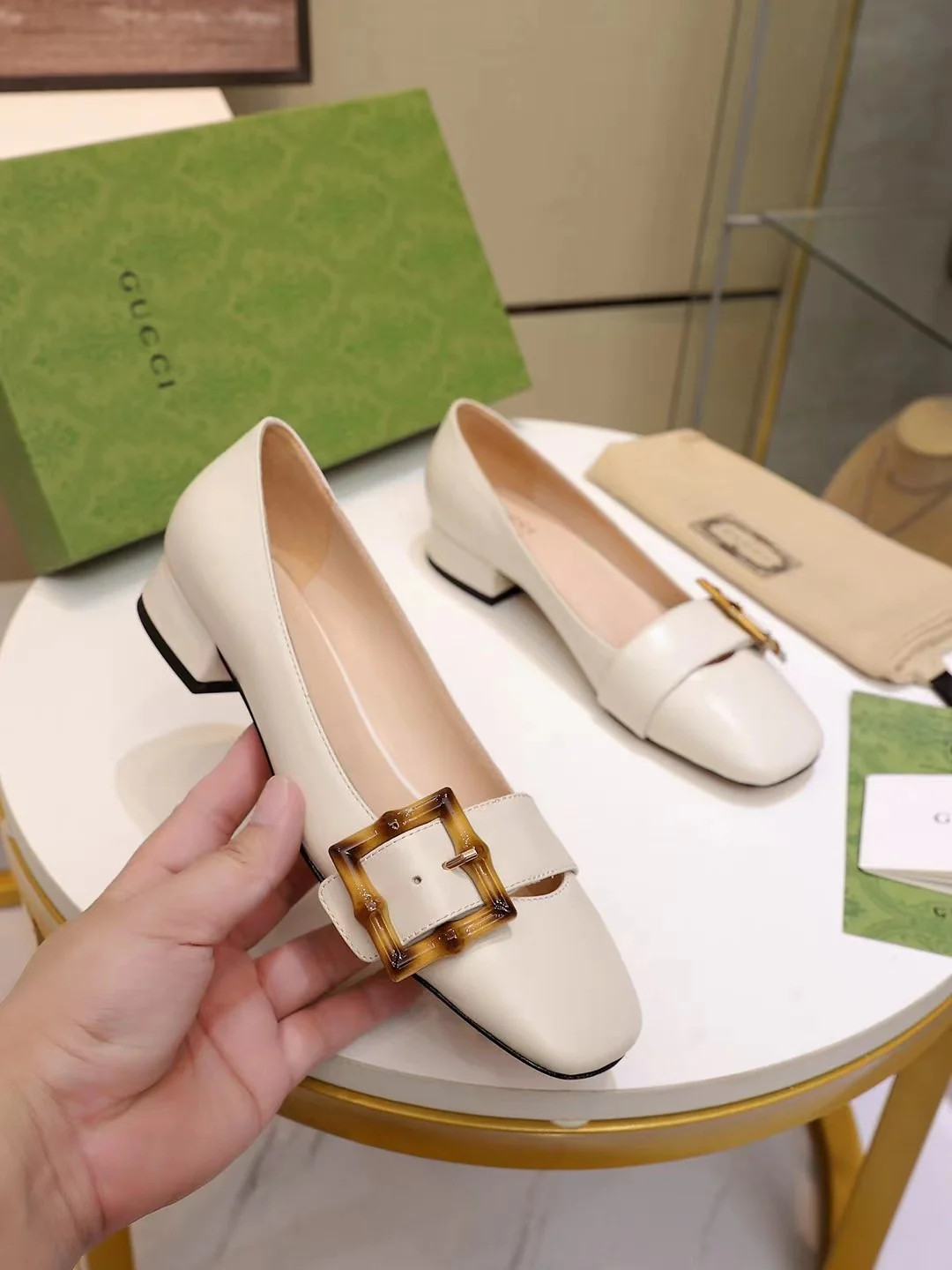 Gucci - Бамбуковая пряжка для обуви - Туфли на низком каблуке
