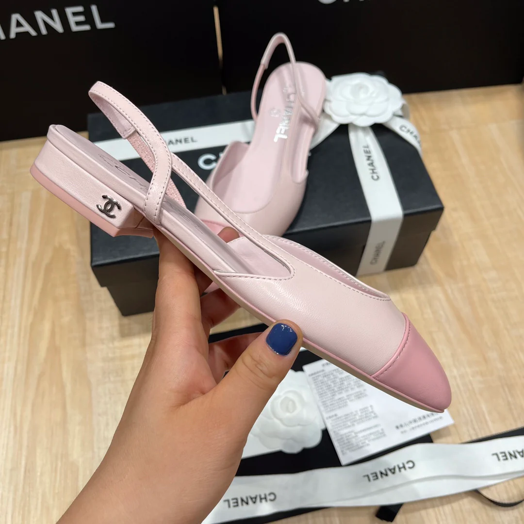 Chanel - Розовые балетки с закрытым носком