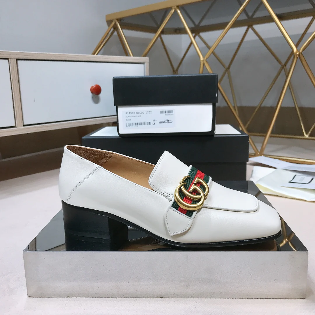 Туфли Gucci в стиле афро - на низком каблуке