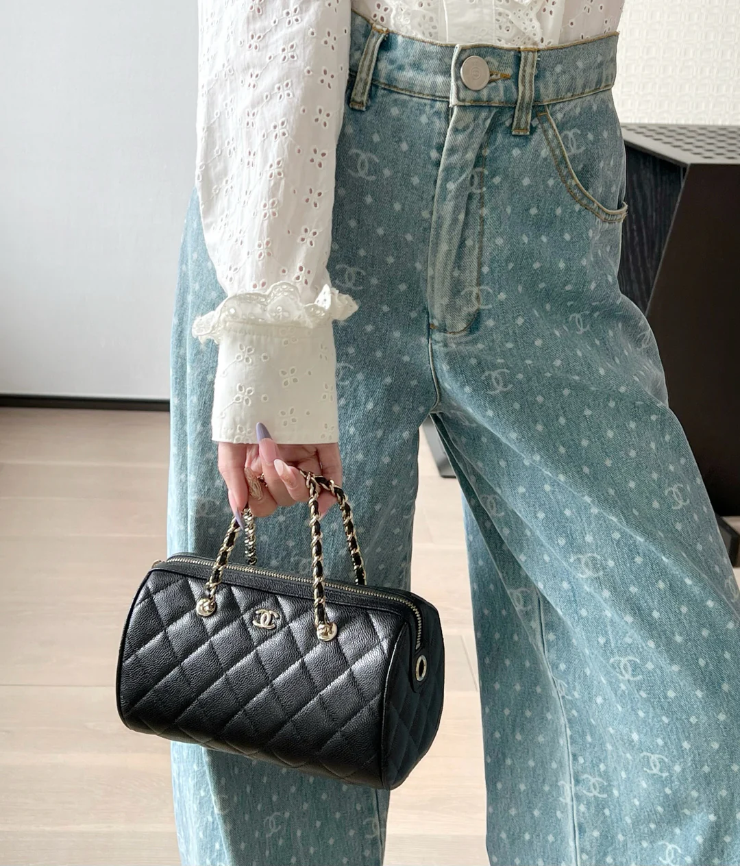 25 пенсов - Весенне-летний кожаный мини-шар для боулинга среднего размера - черный