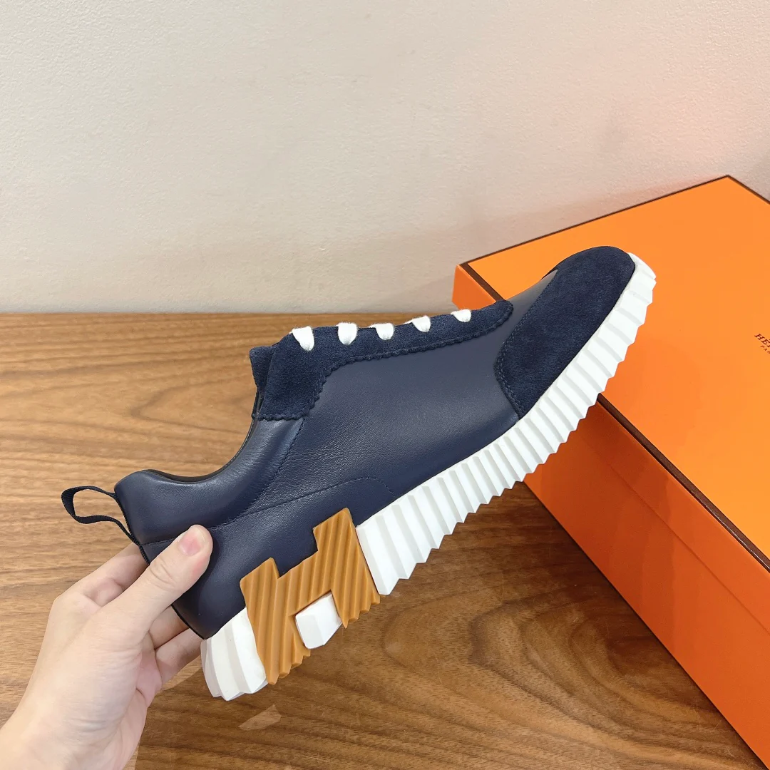 Повседневные туфли Hermes 2024 - Синие - 2