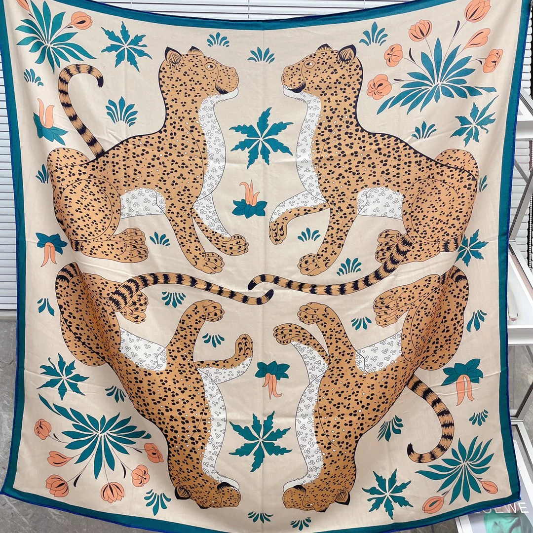 Большой двусторонний шарф Hermes - 136 см - 30 - Шелк 70 - Шерсть - 3