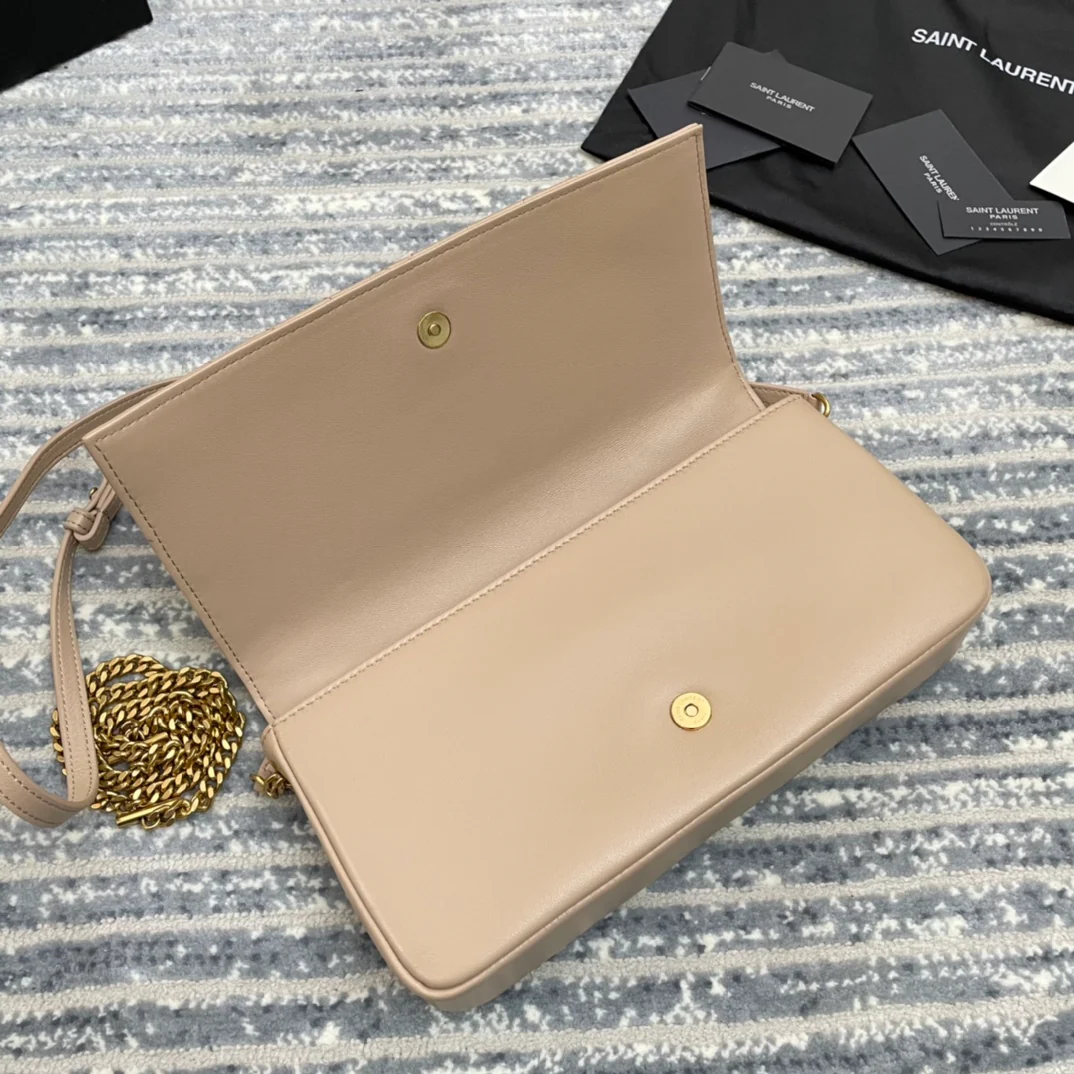 Стеганая сумка YSL Kate 99 из овечьей кожи, абрикосовый цвет.