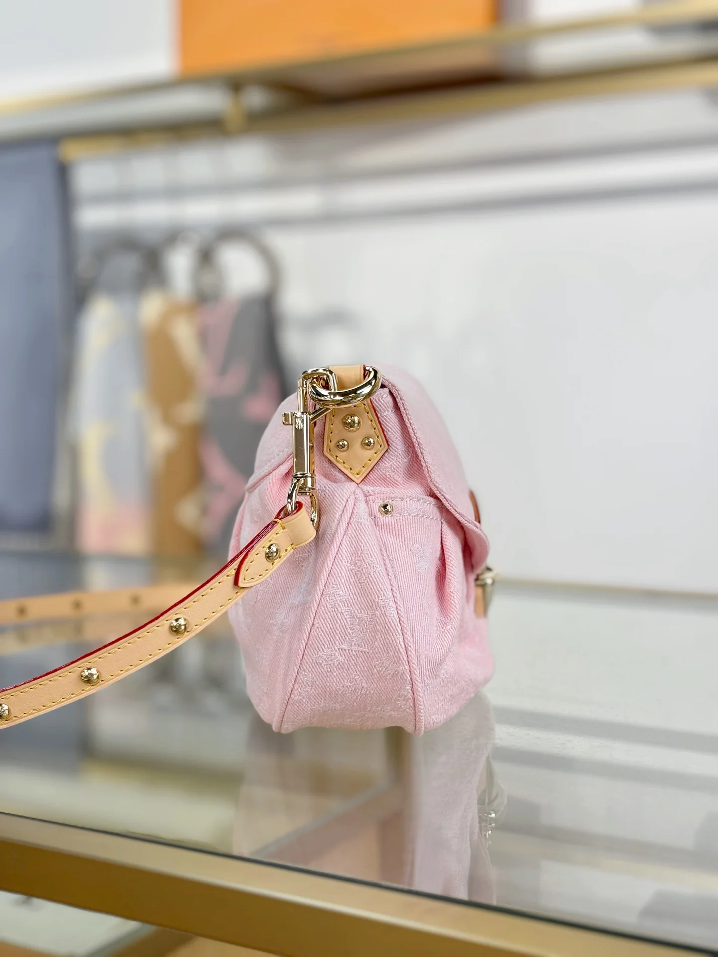 LV-m13347-сумочка заката-розовый джинсовый