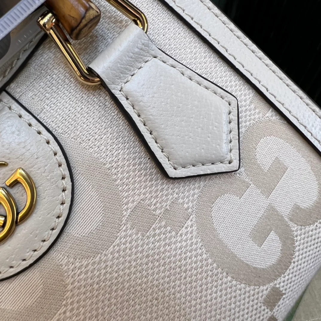 Сумка Gucci из бамбука - 20x16x10 см - белая