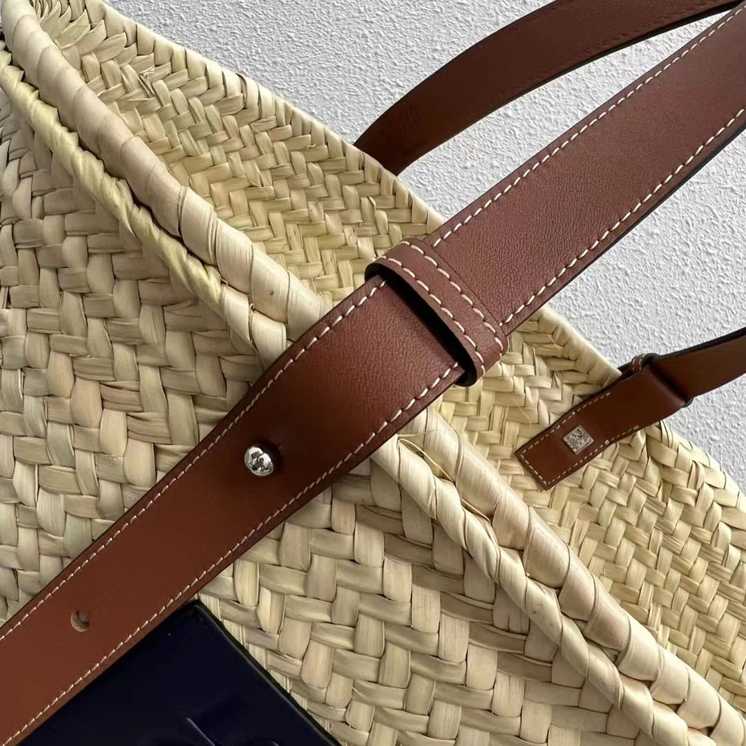 Соломенная сумка Loewe - 40 см - Большая - Черная