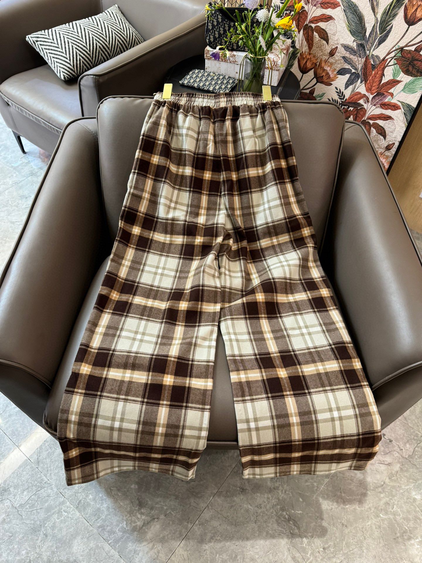 Брюки в клетку Celine 2403