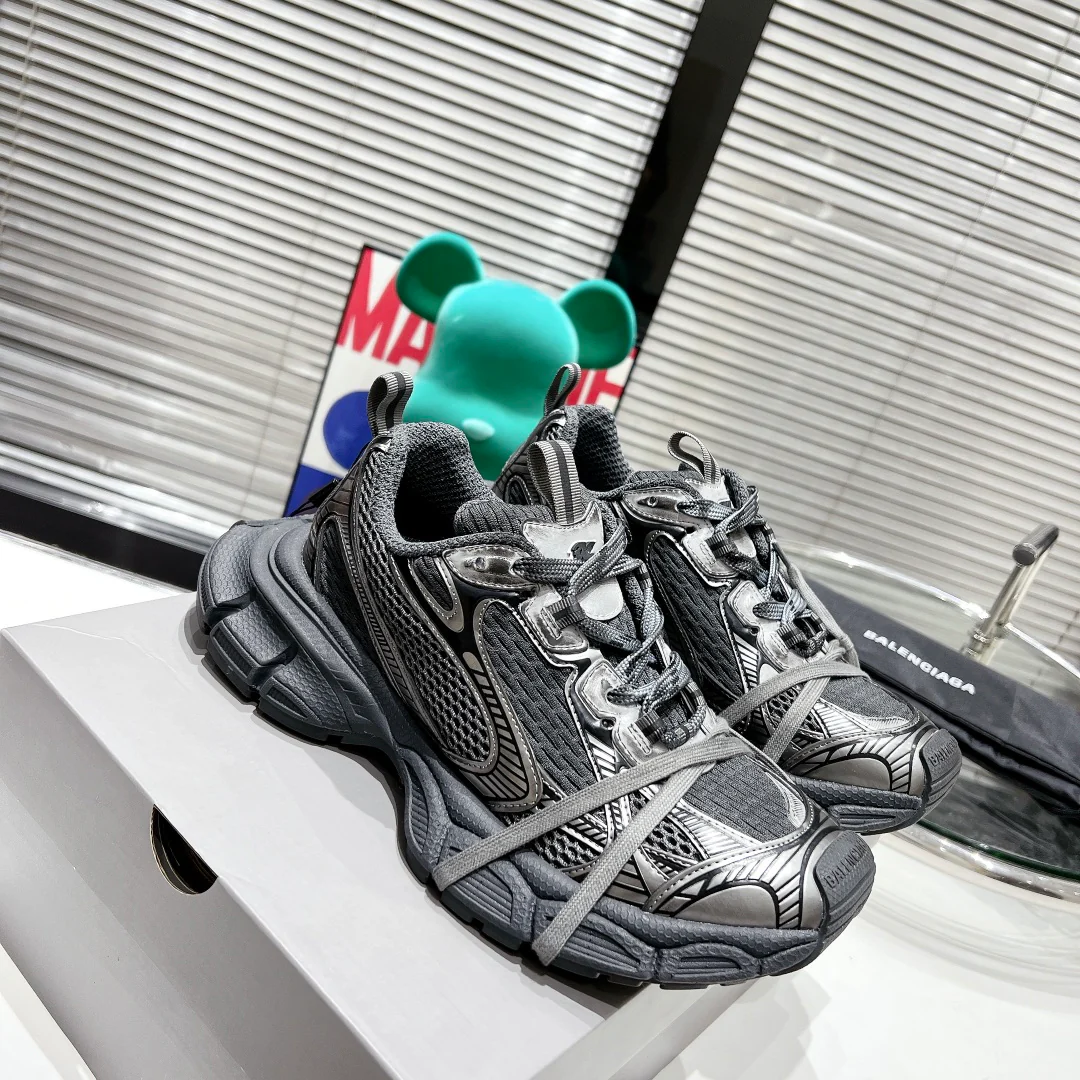 Кроссовки Balenciaga из сетчатого материала - Парные - Серебристые