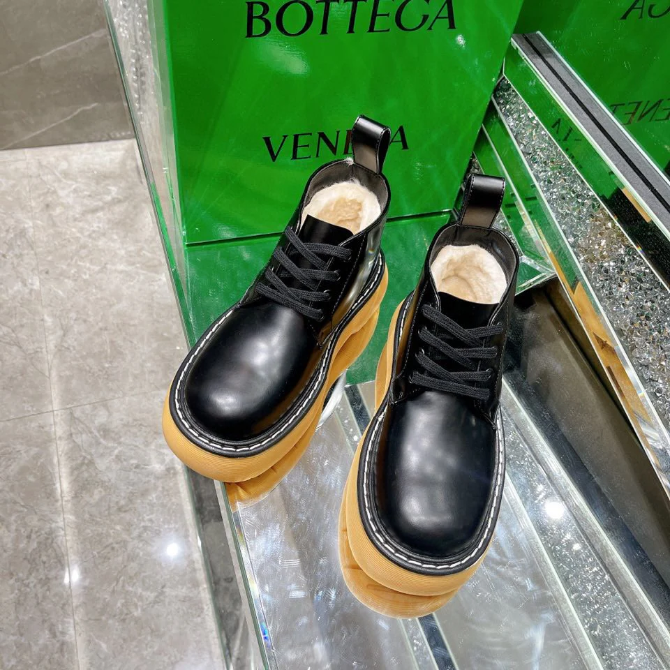 BV - Ботильоны на шерстяной подкладке - Черно-желтые