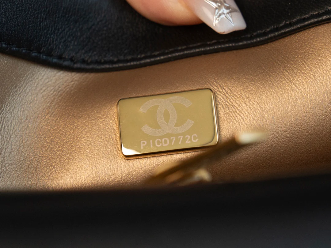 Chanel 24k Gold Globe Square Black Gold