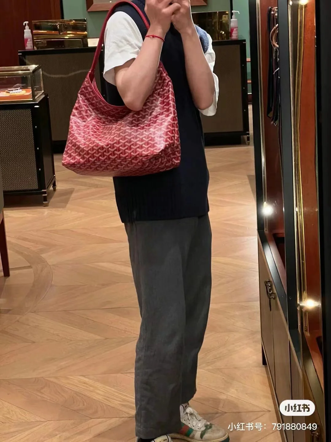 Сумка-тоут на плечо Goyard с монограммой - красный