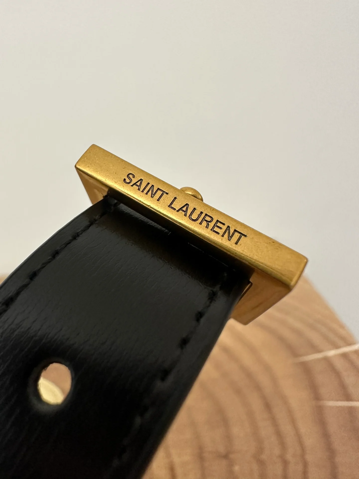 YSL Box Saint Laurent Tofu Bun Small Black with Aprilcot Finish