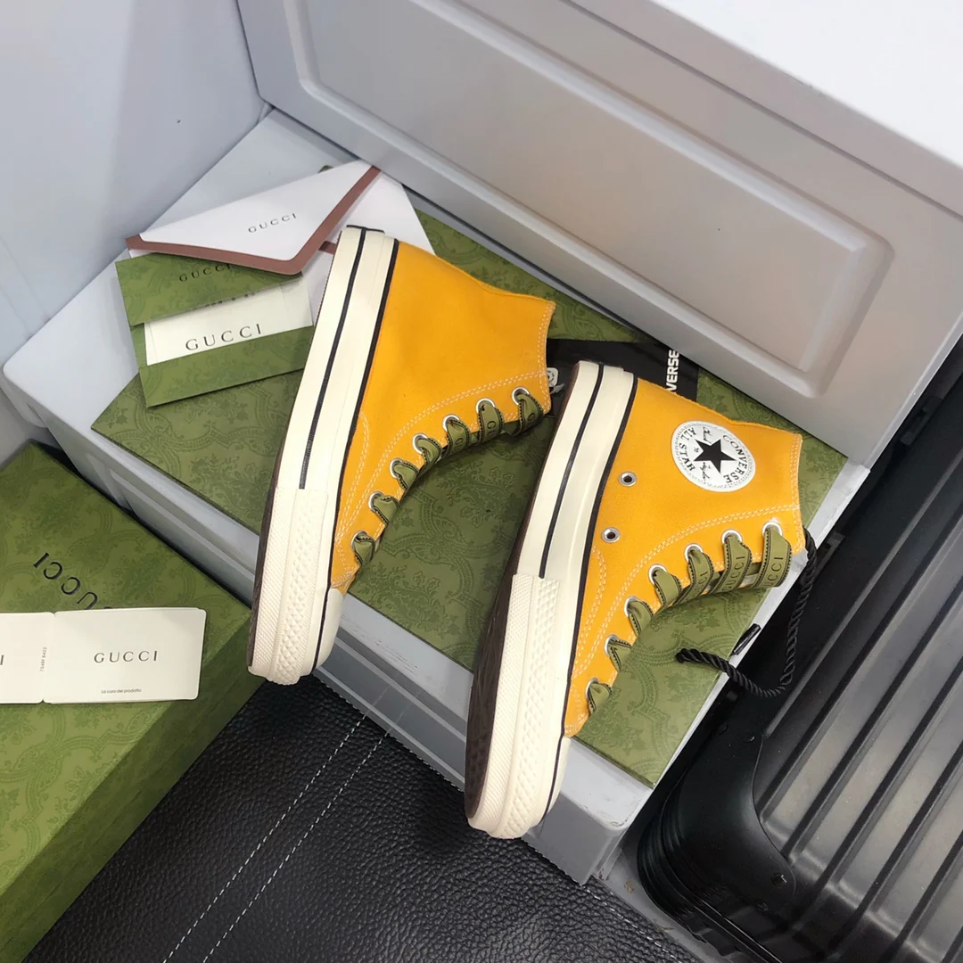 Высокие парусиновые кеды Gucci