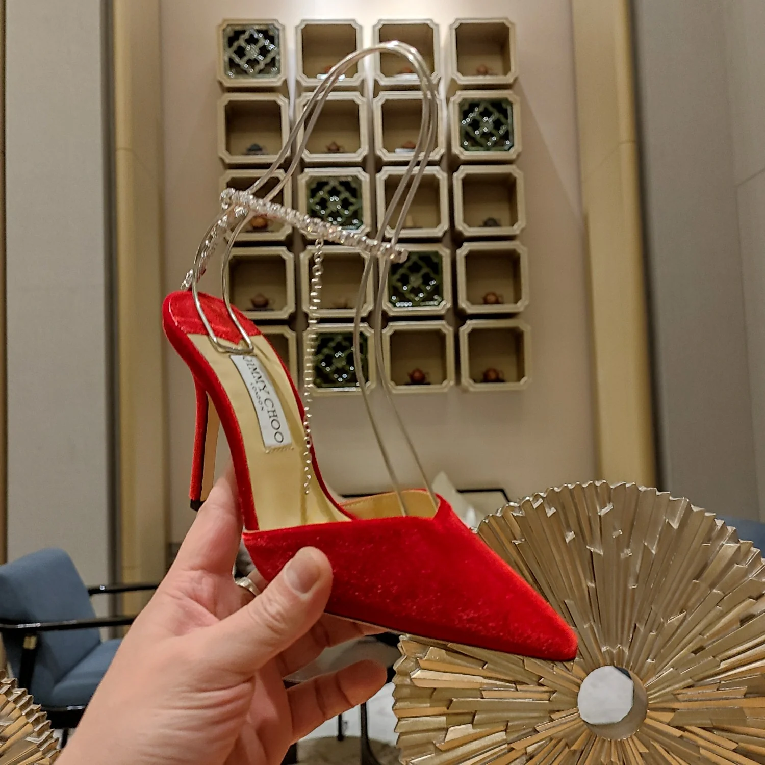 Сандалии на высоком каблуке Jimmy Crystal Chain