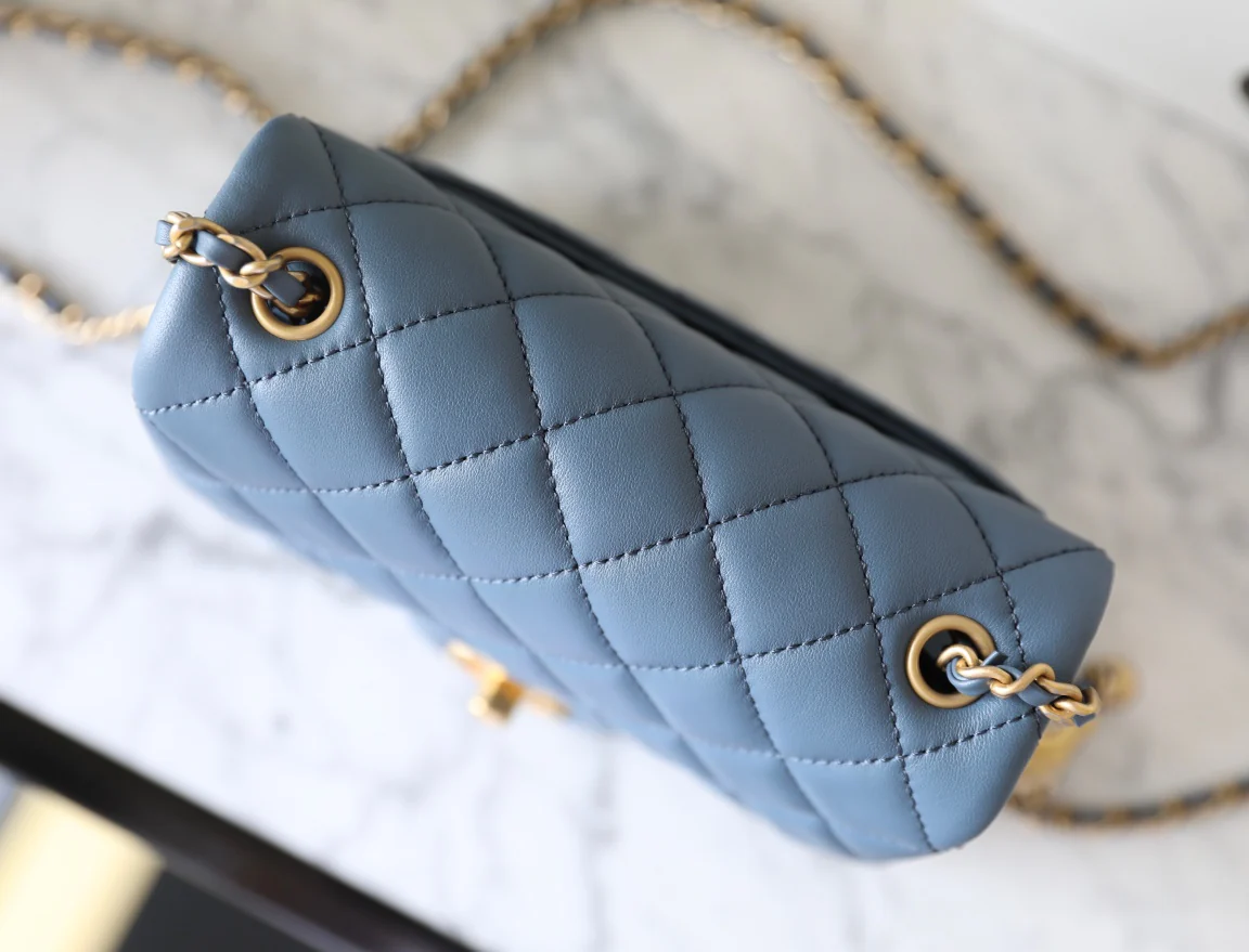 Chanel - CF Golden Ball Square Fat Man - Denim Blue