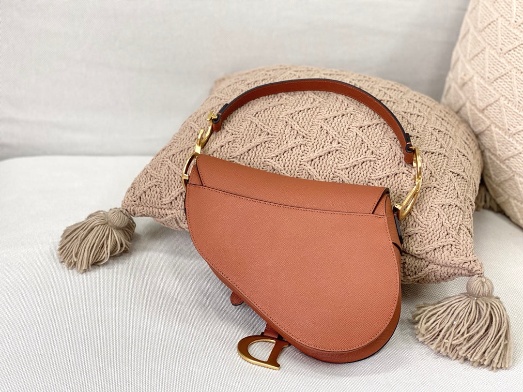 Сумка Dior Saddle Bag - Плетёная - Большая, тёмно-бронзовая - 25 см