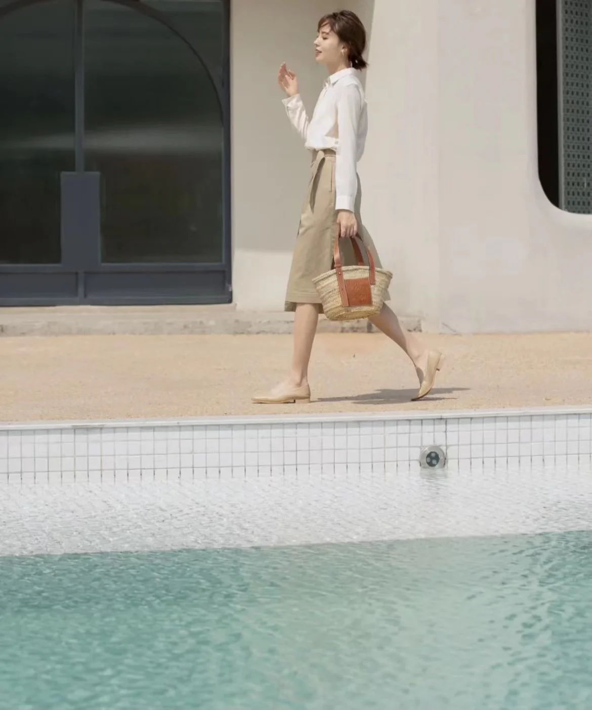 Соломенная сумка Loewe - 33 см - Маленькая - Коричневая