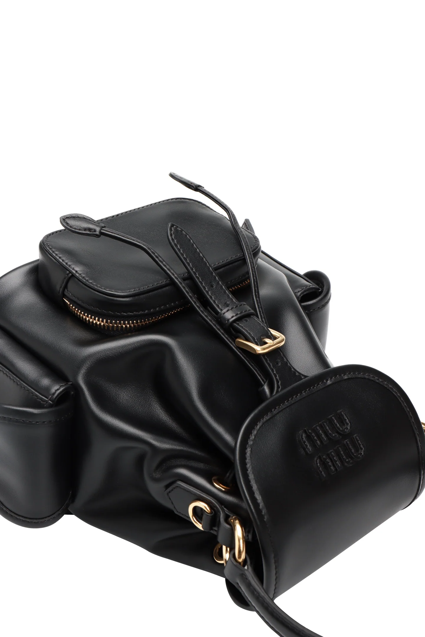 Рюкзак Miu Miu из канваса и кожи - Маленький - Черный