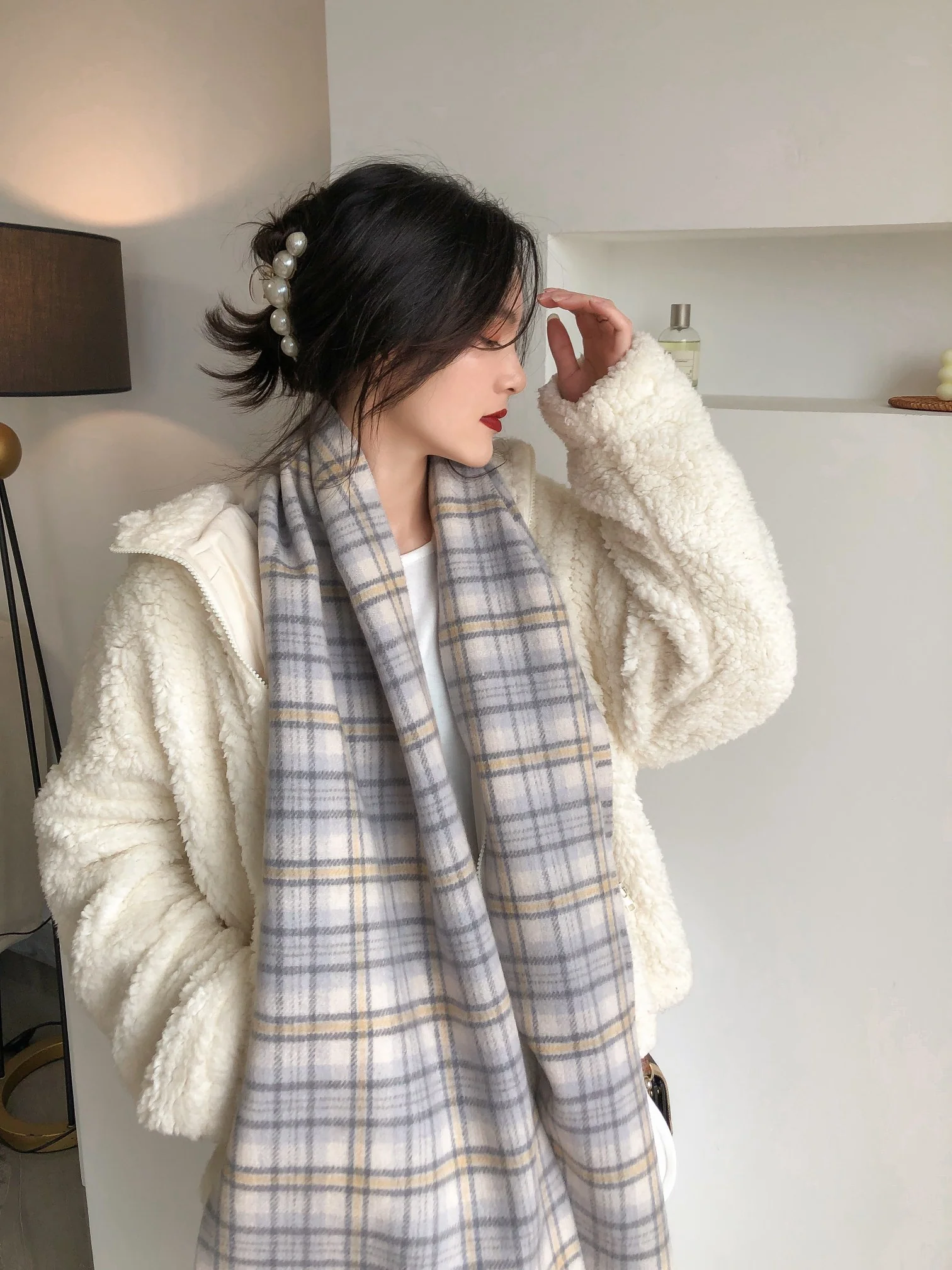 Классический кашемировый клетчатый шарф Burberry - 35 см - 190 см - 1